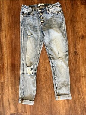 KanCan Light Blue Distressed Boyfriend Jeans